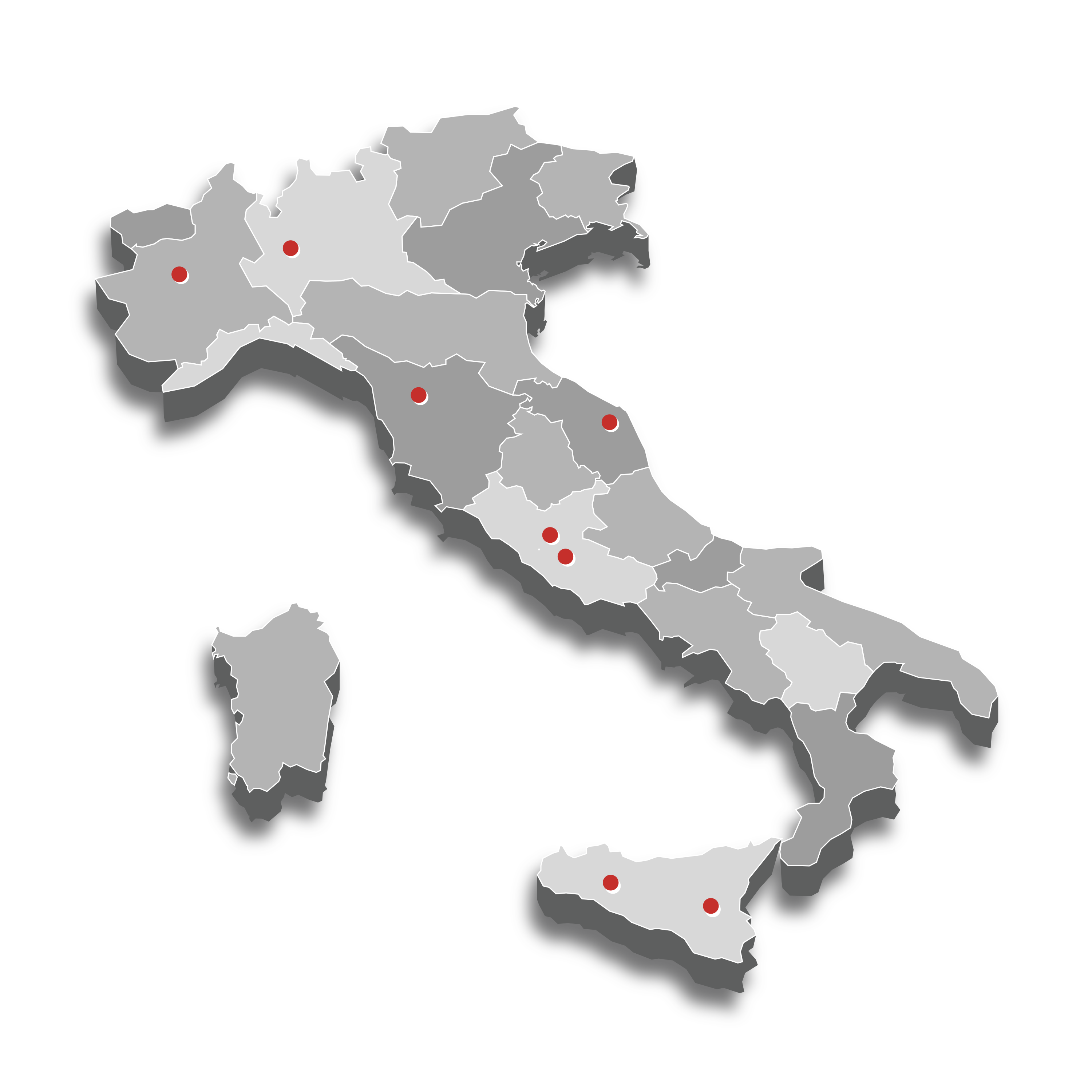 imagine dell’Italia con le sedi S3K